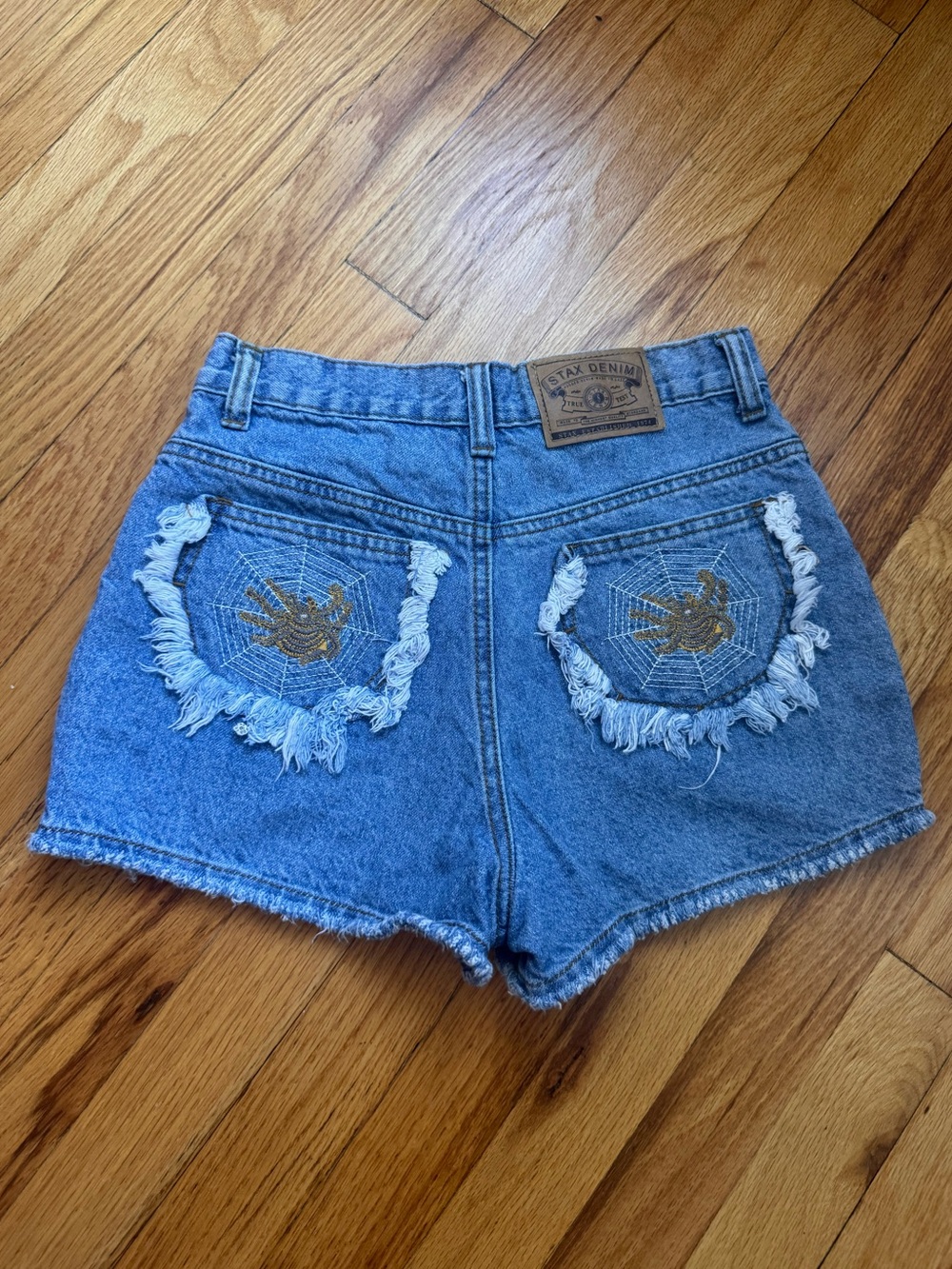 Stax denim with spider web embroidery